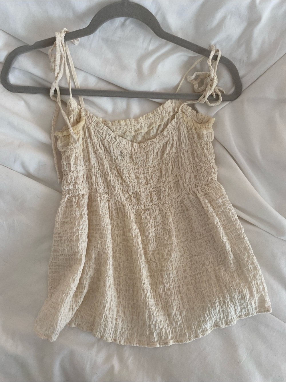 Zara ruffled paisley tie tank top